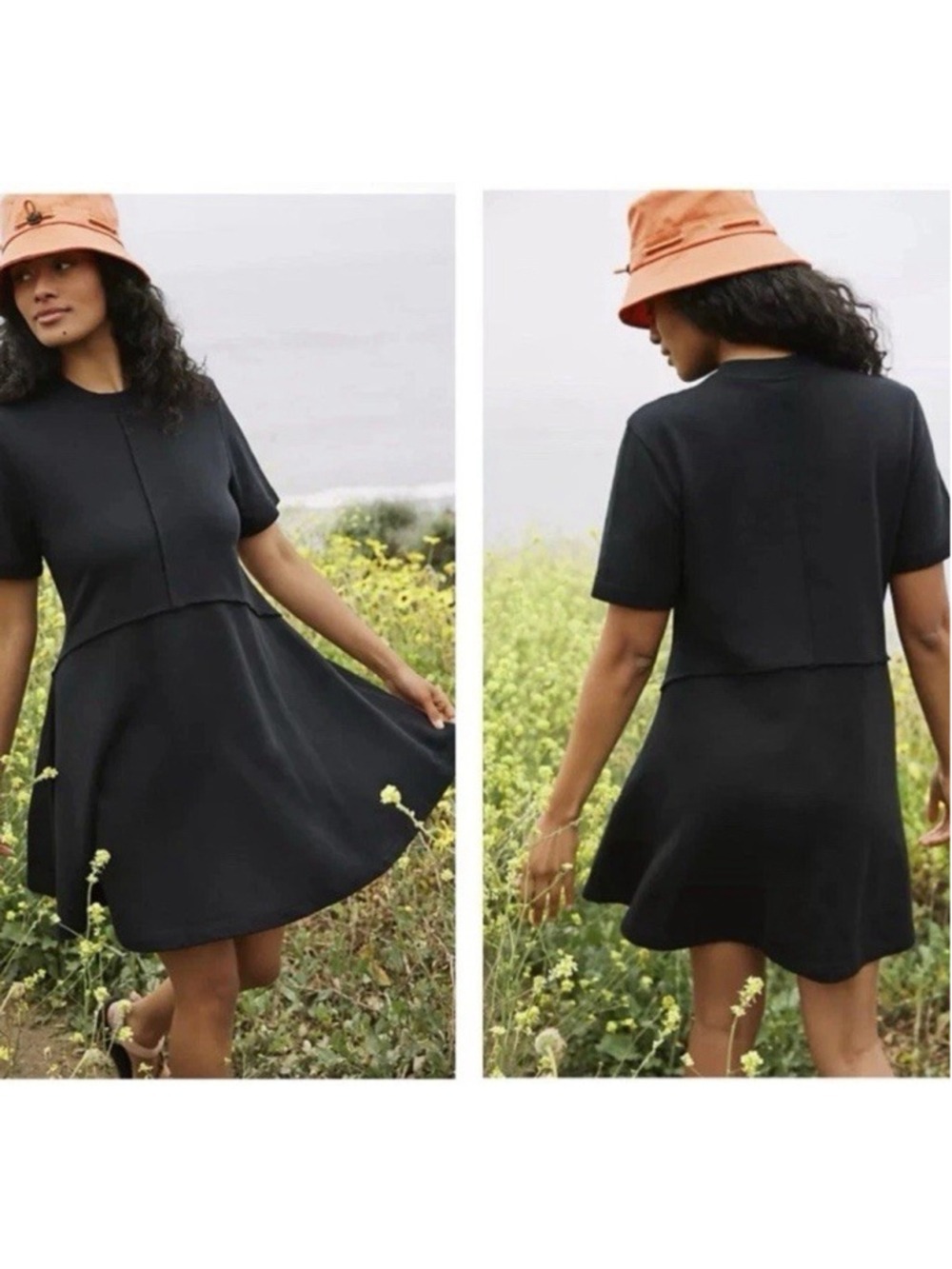 Sweaty Betty Revive T-Shirt Dress in Black Size 10 Women A-line LBD Stretch